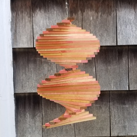 Stained spinner Windmill Windchime  yard garden porch patio beachy fall Autumn - Picture 4 of 6